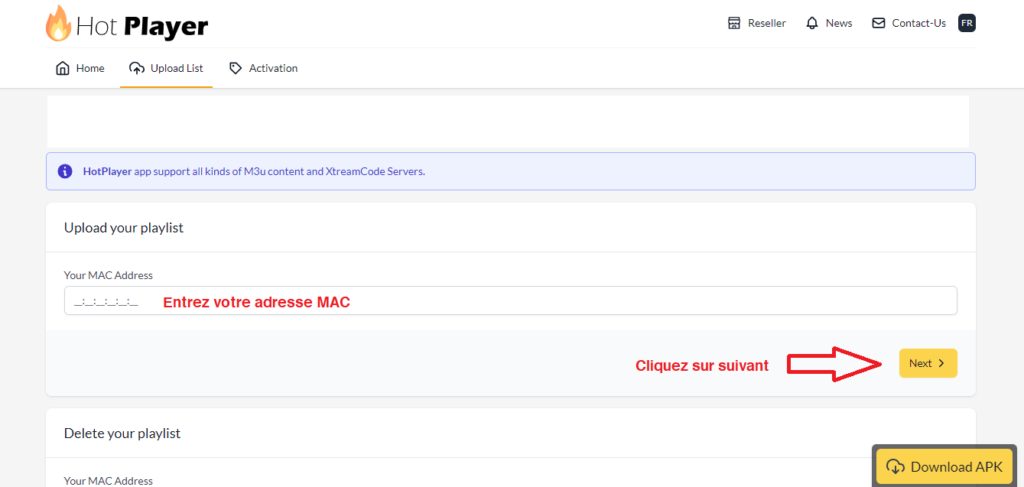 siteweb de hot iptv pour installer le code iptv et acheter sa licence