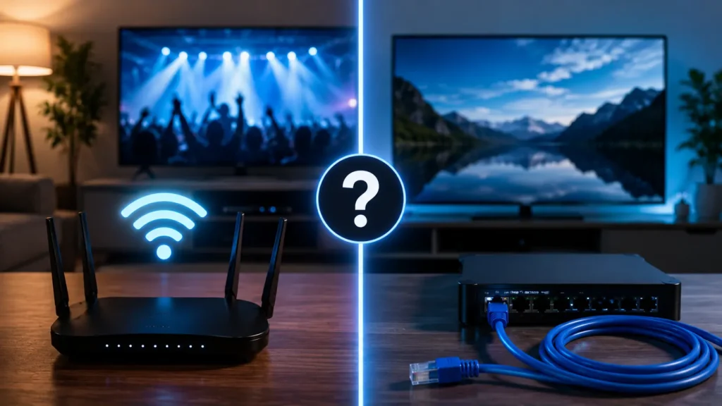 Comparaison entre une connexion WiFi et un câble Ethernet pour améliorer l'expérience IPTV