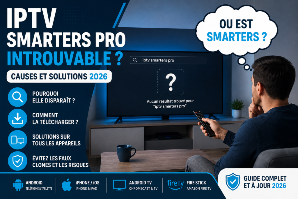 IPTV Smarters Pro écran noir avec son et solutions