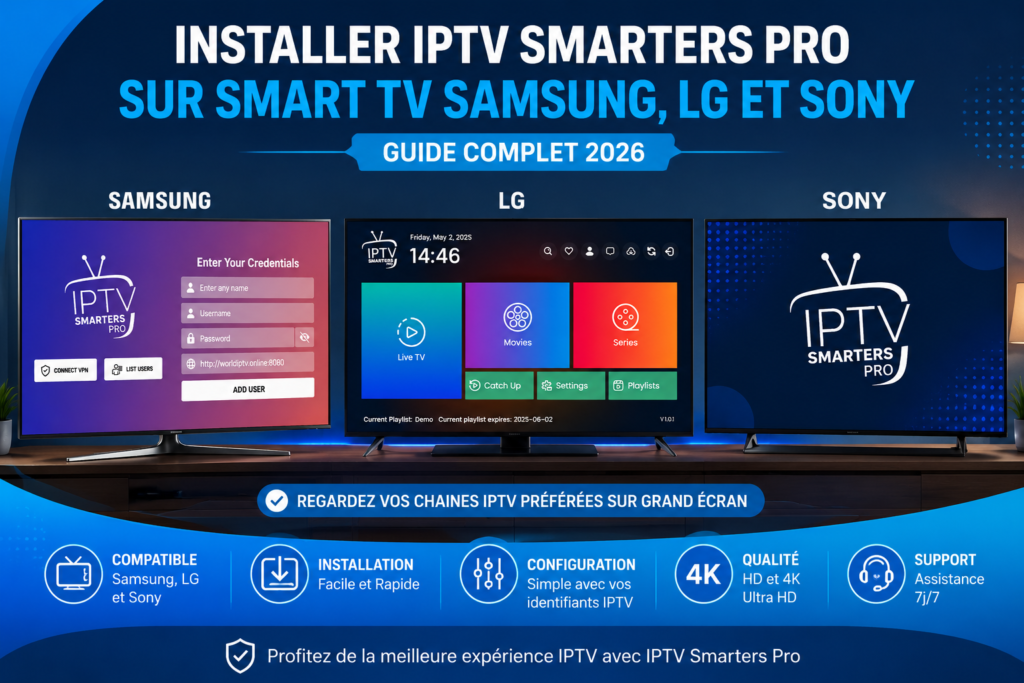 Installer IPTV Smarters Pro sur Smart TV Samsung LG et Sony